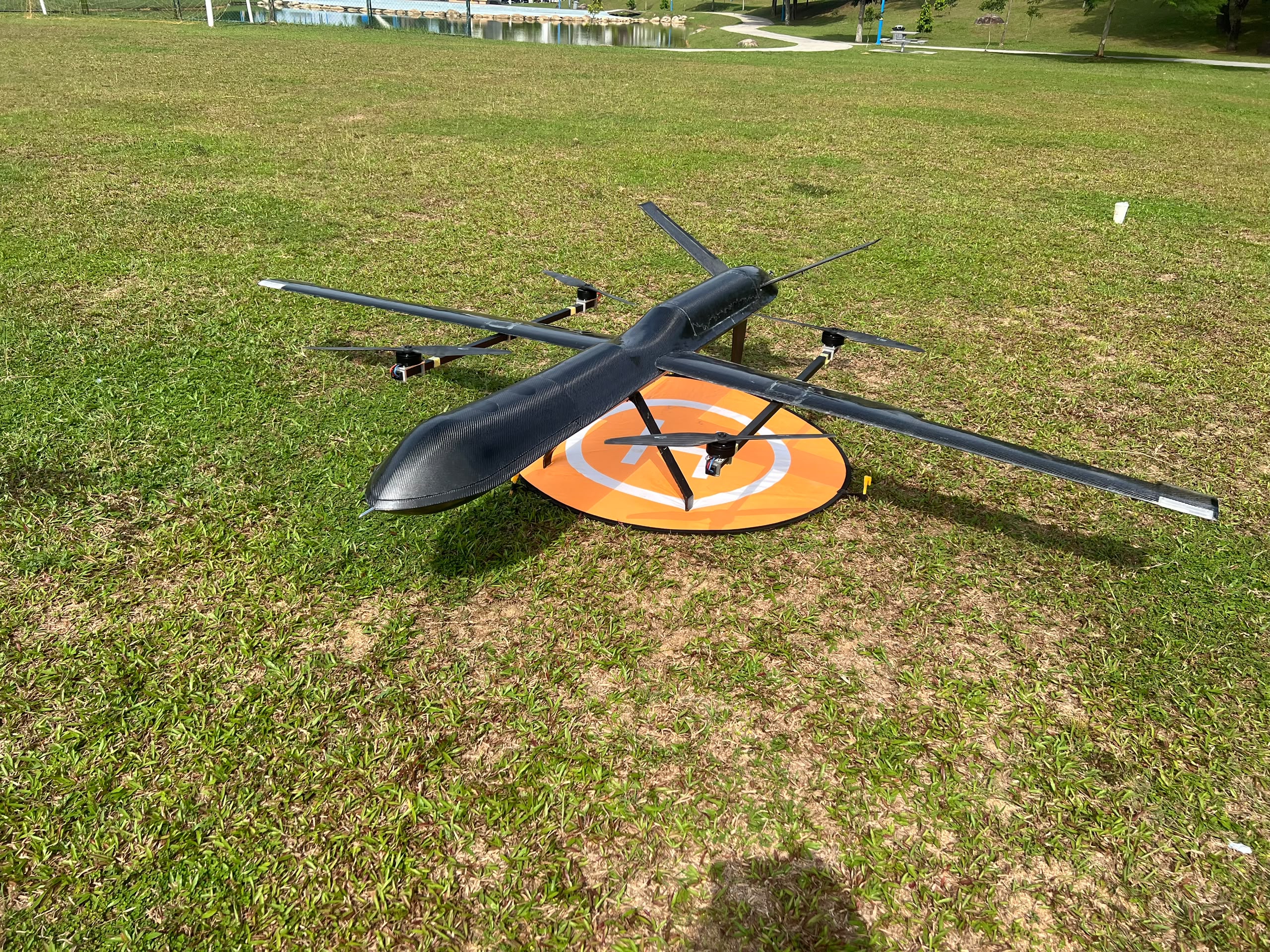 ReGiD endurance drone prepared on field landing pad for remote operations